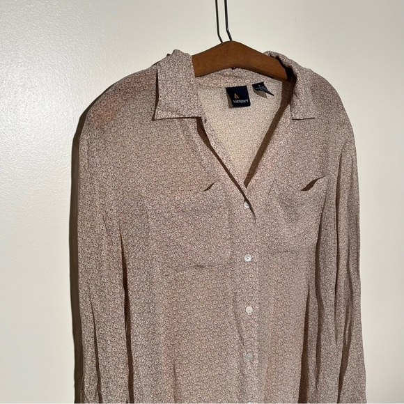 Vintage Liz Sport Floral Rayon Semi Sheer Button Down - Picture 3 of 10